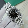 Fullbox Đồng hồ nam Rolex Day-Date trắng mặt đen đính đá máy cơ Thuỵ Sỹ bảo hành 5 năm 6