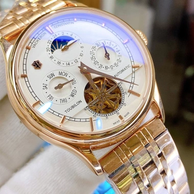 Fullbox Đồng hồ nam Vacheren mặt trắng viền vàng 5 kim máy cơ Automatic 40mm - Giá 2.687.163 VNĐ 11