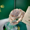 Fullbox Đồng Hồ Rolex 38-41mm Đá CZ Mặt Nâu, Đá Ruby Đỏ, Vỏ Vàng Hồng - Máy Cơ Nhật 2