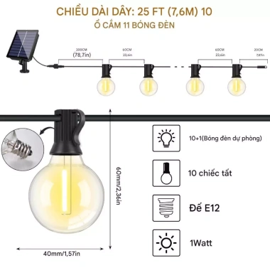 G40 Đèn dây LED năng lượng mặt trời sân vườn, Giáng sinh, không thấm nước, giảm 20% 10 G40 Đèn dây LED năng lượng mặt trời sân vườn, Giáng sinh, không thấm nước, giảm 20% 10