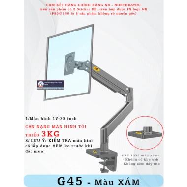 G45 F80 Giá Treo Màn Hình 22-40 inch, Xoay 360 độ, Tay Treo - Giá Ưu Đãi 365k
