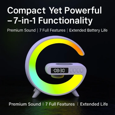G63 Loa Bluetooth Mini – Sạc Không Dây, Đèn Đồng Hồ, Báo Thức, Giá 137.177đ 2