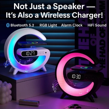 G63 Loa Bluetooth Mini – Sạc Không Dây, Đèn Đồng Hồ, Báo Thức, Giá 137.177đ 4