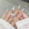 G76 nail thạch form dài ombre charm bướm 30 móng giả bộ, giá 56.900, thích tiệc Tết