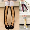 Gà Chân Tất Nữ Dài Đầu Gối Cotton 3D In Hoạt Hình Ngộ Nghĩnh Đùi Tất Cao FashionAngel