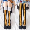 Gà Chân Tất Nữ Dài Đầu Gối Cotton 3D In Hoạt Hình Ngộ Nghĩnh Đùi Tất Cao FashionAngel 2