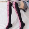 Gà Chân Tất Nữ Dài Đầu Gối Cotton 3D In Hoạt Hình Ngộ Nghĩnh Đùi Tất Cao FashionAngel 6