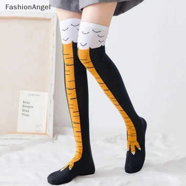 Gà Chân Tất Nữ Dài Đầu Gối Cotton 3D In Hoạt Hình Ngộ Nghĩnh Đùi Tất Cao FashionAngel 7