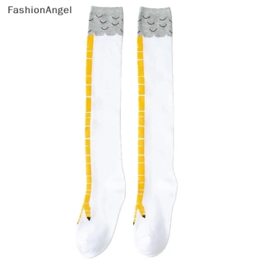 Gà Chân Tất Nữ Dài Đầu Gối Cotton 3D In Hoạt Hình Ngộ Nghĩnh Đùi Tất Cao FashionAngel 8