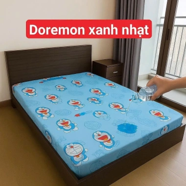 Ga Chống Thấm Cotton Cao Cấp Doremon Xanh Nhạt Bọc Đệm 2‑10cm Giá 73.306₫ 2