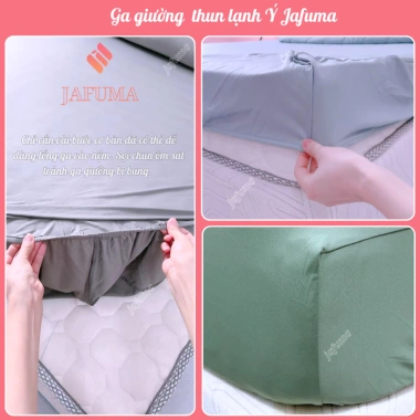 Ga giường thun lạnh Ý JAFUMA - Size 1x2-2x2m, phù hợp nệm 3-30cm, giảm còn 130k