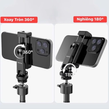 Gá Kẹp Điện Thoại Hepail 360 Xoay Đa Dụng - Phone, Máy Ảnh, Tripod 130k