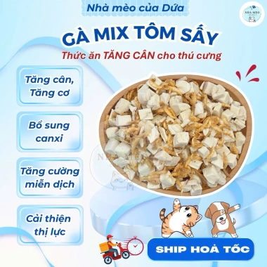 Gà Mix Tôm Combo Chắc Xương Giàu Đạm - Thịt Sấy Khô Dành Cho Chó Mèo Giá 40.900 VND Gà Mix Tôm Combo Chắc Xương Giàu Đạm - Thịt Sấy Khô Dành Cho Chó Mèo Giá 40.900 VND