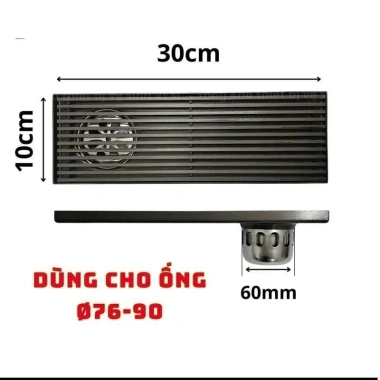 Ga thoát sàn dài 20-30cm inox 304 cao cấp, chống hôi, ngăn mùi, chống côn trùng - Giá ưu đãi 290.000₫