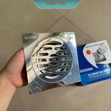Ga Thoát Sàn Inox 304 Chống Mùi Mặt 12x12cm Lắp Ống 90-76 Giá ưu đãi 75.000 VND