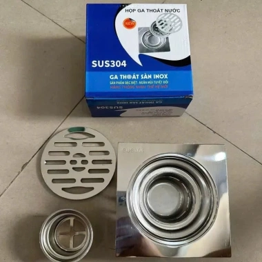Ga Thoát Sàn Inox 304 Chống Mùi Mặt 12x12cm Lắp Ống 90-76 Giá ưu đãi 75.000 VND