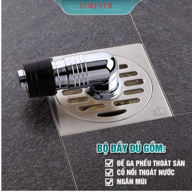 Ga Thoát Sàn Máy Giặt Inox 304 - Phễu Chống Hôi, Tràn, Trào, Giá 139k