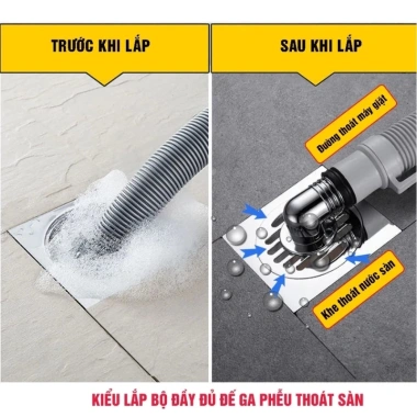Ga Thoát Sàn Máy Giặt Inox 304 - Phễu Chống Hôi, Tràn, Trào, Giá 139k 5 Ga Thoát Sàn Máy Giặt Inox 304 - Phễu Chống Hôi, Tràn, Trào, Giá 139k 5