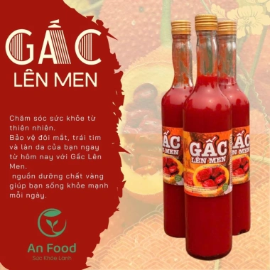 Gấc Lên Men Nguyên Chất 500ml - Giàu Dinh Dưỡng, Hỗ Trợ Sức Khỏe, Da Đẹp, Giá Ưu Đãi 295k