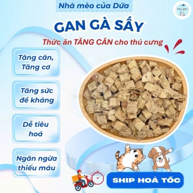 Gan gà sấy khô 500g cho chó mèo - Hỗ trợ tiêu hoá, giảm rụng lông, lông mượt