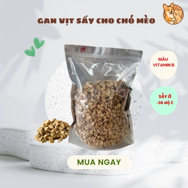 Gan Vịt Sấy Đông Khô -36°C 150g-500g-1kg Siêu Dinh Dưỡng, Giàu Vitamin B cho Chó Mèo - Chỉ 60.000₫