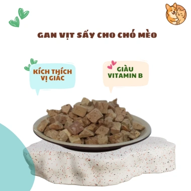Gan Vịt Sấy Đông Khô -36°C 150g-500g-1kg Siêu Dinh Dưỡng, Giàu Vitamin B cho Chó Mèo - Chỉ 60.000₫