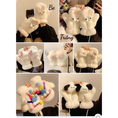 Găng Tay Bông Lót Lông Ấm Áp Nữ - Họa Tiết Dễ Thương CuTe Giá 89.000₫ 9