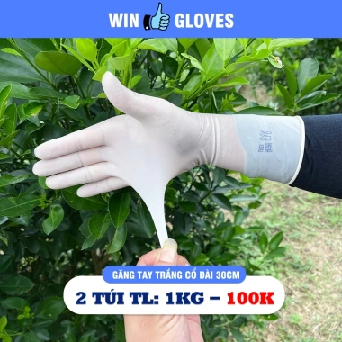 Găng tay cao su trắng 1Kg siêu dai, mềm mại, không mùi - G88 giảm giá, chỉ 55.000đ