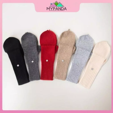 Găng tay cashmere không ngón dệt kim MYPANDA ấm áp cho nam nữ, sinh viên, bé trai và bé gái