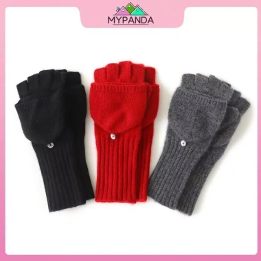 Găng tay cashmere không ngón dệt kim MYPANDA ấm áp cho nam nữ, sinh viên, bé trai và bé gái