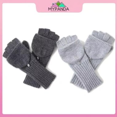 Găng tay cashmere không ngón dệt kim MYPANDA ấm áp cho nam nữ, sinh viên, bé trai và bé gái