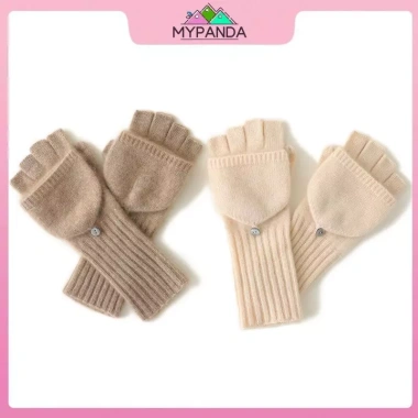 Găng tay cashmere không ngón dệt kim MYPANDA ấm áp cho nam nữ, sinh viên, bé trai và bé gái