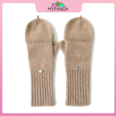 Găng tay cashmere không ngón dệt kim MYPANDA ấm áp cho nam nữ, sinh viên, bé trai và bé gái