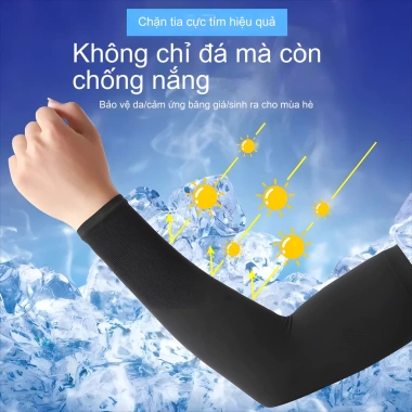Găng tay chống nắng nam nữ UV UPF50+ vải lụa băng mát lạnh, thiết kế không trơn trượt - Giá 39.800₫