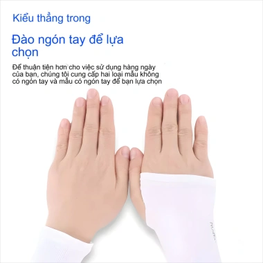 Găng tay chống nắng nam nữ UV UPF50+ vải lụa băng mát lạnh, thiết kế không trơn trượt - Giá 39.800₫