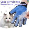 Găng tay đa năng chải lông mèo chó - Đầu silicon massage, cào ngứa, làm sạch lông