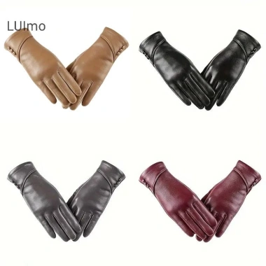 Găng Tay Da Nữ Mùa Đông – Cảm Ứng Len Lót, Chống Gió, Ấm Áp, Da Lộn – 129.334₫