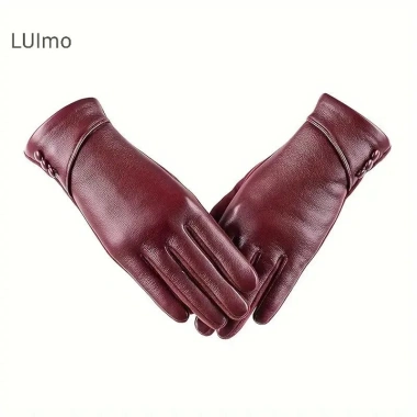 Găng Tay Da Nữ Mùa Đông – Cảm Ứng Len Lót, Chống Gió, Ấm Áp, Da Lộn – 129.334₫