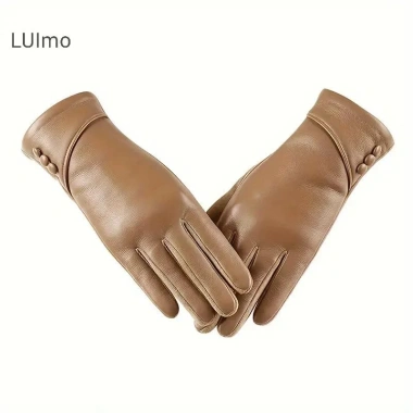 Găng Tay Da Nữ Mùa Đông – Cảm Ứng Len Lót, Chống Gió, Ấm Áp, Da Lộn – 129.334₫