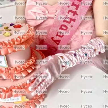 Găng tay đính đá HYCEO dài kim cương giả + Đầm satin Gothic vỏ cánh tay – 102.600₫
