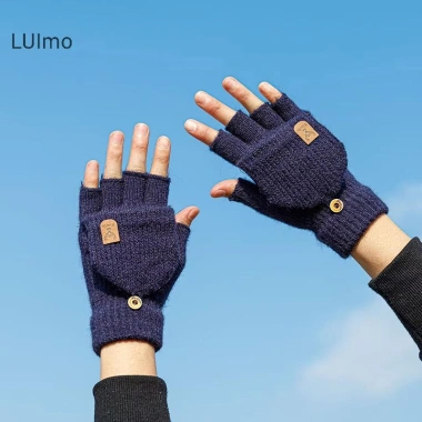 Găng tay không ngón dệt kim Luimo mùa đông ấm áp dày dặn cảm ứng cho nam nữ - Quà tặng SBS