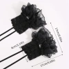 Găng Tay Không Ngón Gothic Đen Trắng và Vòng Tay Ren Co Giãn Dễ Thương Phụ Kiện Cosplay Giá 112.200 VND 2