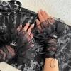 Găng Tay Không Ngón Gothic Đen Trắng và Vòng Tay Ren Co Giãn Dễ Thương Phụ Kiện Cosplay Giá 112.200 VND 3