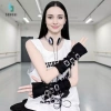 Găng tay không ngón Gothic Punk Rivet Oversleeve Cuff Phụ kiện cosplay thời trang mới
