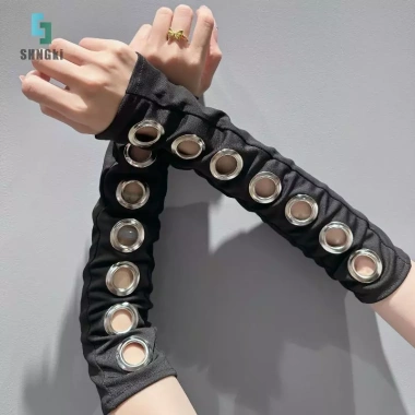 Găng tay không ngón Gothic Punk Rivet Oversleeve Cuff Phụ kiện cosplay thời trang mới