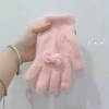 Găng tay lông HYCEO 5 ngón dày nơ, ấm áp, chống gió, màu lạnh, full ngón cho nam nữ 3