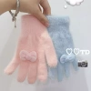 Găng tay lông HYCEO 5 ngón dày nơ, ấm áp, chống gió, màu lạnh, full ngón cho nam nữ 4