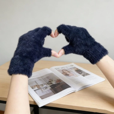 Găng tay lông tơ hai ngón ấm áp, màn hình cảm ứng, Unisex, thích hợp đi xe đạp 39k 3