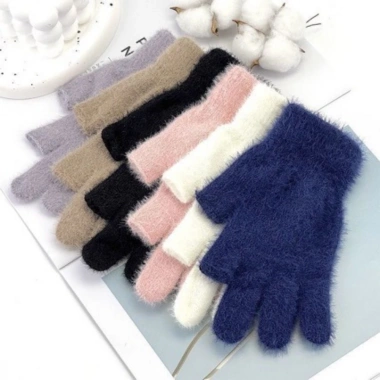 Găng tay lông tơ hai ngón ấm áp, màn hình cảm ứng, Unisex, thích hợp đi xe đạp 39k 9