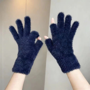 Găng tay lông tơ hai ngón ấm áp, màn hình cảm ứng, Unisex, thích hợp đi xe đạp 39k 10